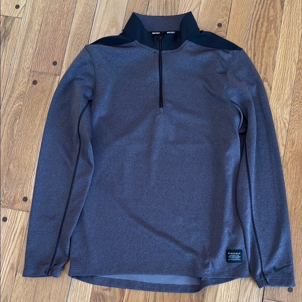Nike Golf Gray Black Quarter-Zip Pullover Men S Dri-Fit